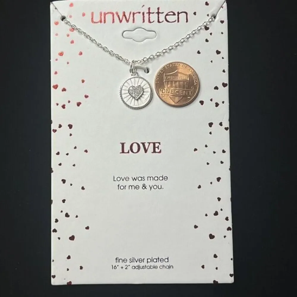 UNWRITTEN‎ LOVE Fine Silver Plated Chain Necklace 16